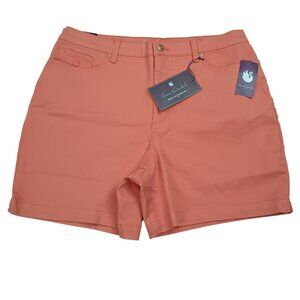 Gloria Vanderbilt Women's Amanda Basic Jean Short, Peach Punch, 14 Regular - New